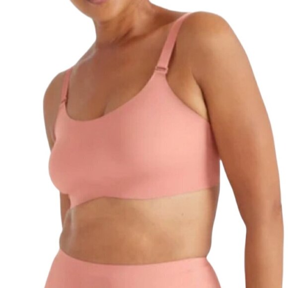 Knix Evolution Bra Unpadded Wire Free Adjustable Strap Seamless Bra Dusty Pink 3 - Picture 1 of 7